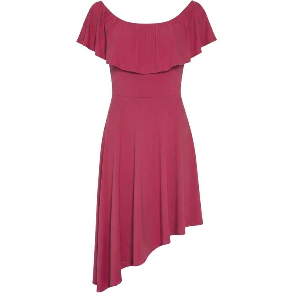 Susana Monaco Pink Tulip Asymmetrical Ruffle Dress Extra Small XS New